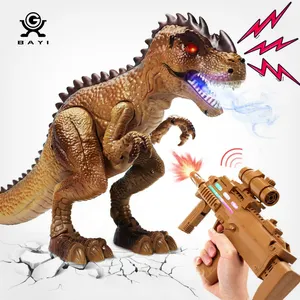 Dinosaurio de juguete con Control remoto para niños, juguete de dinosaurio con Control remoto, T Rex, para disparar, pulverizar y caminar
