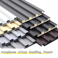 Panneau de toiture en aluminium revêtu de PVDF léger, anti-corrosion, imperméable et ignifuge de 50 mm pour atelier, entrepôt, villa, design moderne