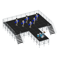 Nouvelle plateforme de scène pliable en alliage d'aluminium pour l'extérieur, capacité de charge de 500 kg, idéale pour les concerts et événements