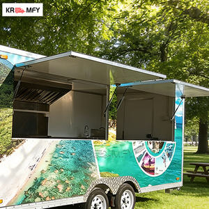 Chariot mobile de concession extérieur en aluminium et fibre de verre pour la vente d'aliments à emporter, de glaces et de frites - Product Image 1