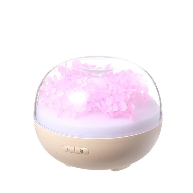 180ml Everlasting Flower Essential Oil Diffuser with Flame Night Light, Aromatherapy Diffuser Timer and Auto Shut-Off