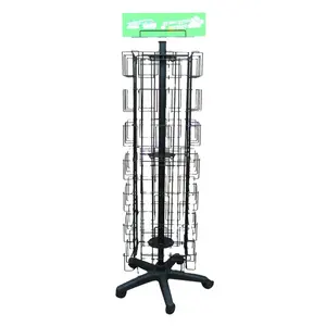 Giantmay Aangepaste Grootte Metalen Vloer Postkaart Display Rack Roterende Gift Wenskaart Stand