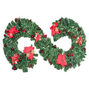 <span class=keywords><strong>Guirnalda</strong></span> de cedro navideño Bayas Rojas artificiales y piñas Decoraciones Navidad al aire libre Ratán para chimenea Escalera Porche - Product Image 1