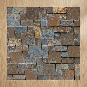 Mosaïque de carreaux muraux 3D en porcelaine polie marron de forme aléatoire 300x300mm (12x12 pouces) - Product Image 2