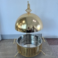 Xitibet Nouveau Réchaud de Buffet de Luxe en Acier Inoxydable Doré à Alimentation Alcoolisée, Ensemble Chauffe-Plats 10L pour Traiteur et Restaurant