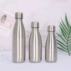 Stainless Steel Vacuum Insulated Water Bottle Bullet Shape Double Wall <b>Thermos</b> Travel Flask Minimalist Design - Product Image 1