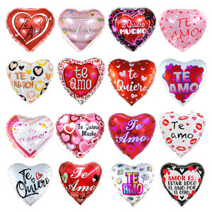 Globo de helio de película de aluminio cuadrado redondo con corazón de <span class=keywords><strong>amor</strong></span> para <span class=keywords><strong>el</strong></span> Día de San Valentín español de 18 pulgadas al por mayor para decoración de bodas - Product Image 3