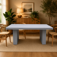 Ensemble table et chaises en béton moderne, résistant à l'eau et aux UV, mobilier d'extérieur pour jardin, maison et usage commercial