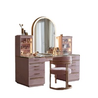 Meuble de chambre à coucher, commode, coiffeuse avec miroir éclairé par LED