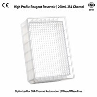 Bac de laboratoire en polypropylène à profil haut de 290 ml, 384 canaux, à puits unique, pour pipettes multiples et recherche moléculaire