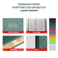 Couverture en cuir PU élégante et innovante pour livre d'étude chrétien, compacte, durable, de haute qualité, impression de Bibles sacrées