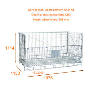 1976x1130xh1114 भारी शुल्क गोदाम पैलेट धातु भंडारण तार जाल कंटेनर कार्गो और भंडारण उपकरण - Product Image 2