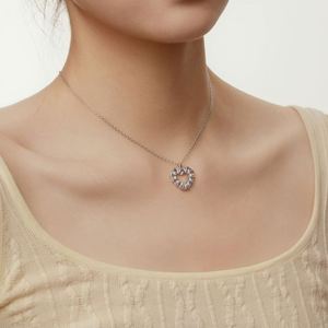 Colliers pendentifs en forme de cœur en argent S925 plaqué or 18 carats rhodié Dylam High Jewelry avec zircone 5A pour les cadeaux de Noël - Product Image 4