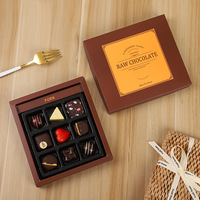 Boîte à chocolat pliable de style japonais à 9 compartiments, haut de gamme, faite à la main, cadeau de la Saint-Valentin, boîte vide pour la pâtisserie DIY, écologique