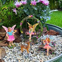 Miniature Fée Figurines de Jardin avec Accessoires Balançoire Lot de 6 pièces