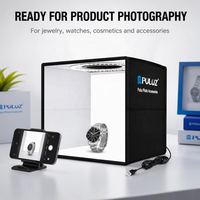 Kotak Lampu Studio Foto LED Portabel 25cm Custom, Ring Light Dimmable CRI Tinggi, Tenda untuk Fotografi Perhiasan dan Jam Tangan Profesional