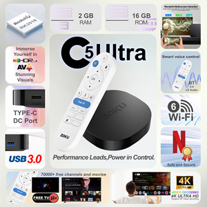 ZOKU Smart TV Box C5 Ultra, Rendimiento Estable, <span class=keywords><strong>Android</strong></span> 14.0, Control Remoto por Voz BT, Quad Core, Home Theater, Precio de Fábrica - Product Image 4
