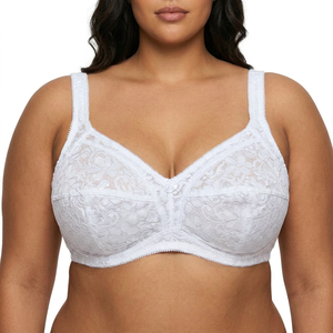 <span class=keywords><strong>Reggiseno</strong></span> minimizzatore senza ferretto con copertura completa, taglie forti, in pizzo floreale e rete laterale, non imbottito, coppe <span class=keywords><strong>D</strong></span> E F, per uso quotidiano - Ingrosso di fabbrica - Product Image 5