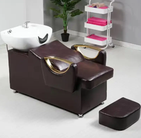 Chaises de shampooing modernes noires, bol en céramique, mobilier de salon personnalisé, chaise de lavage, lit pour poste de salon