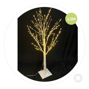 Arbre lumineux de 120 cm, 8 W, blanc, avec branches décoratives ; idéal pour décorer les espaces de Noël et les événements festifs. - Product Image 1