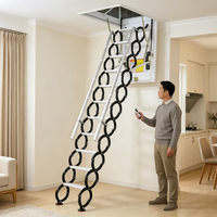 Échelle de grenier électrique télécommandée, motorisée, pliante automatiquement, en aluminium, escabeau escamotable pour plafond, gain de place, pour la maison