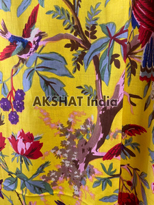 ม่านอาบน้ำผ้าฝ้ายธรรมชาติพิมพ์ลายดีไซน์บล็อกทอเทคนิคราคาถูกส่งออก - Product Image 6