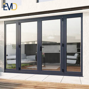 Puerta Abatible de Aluminio y PVC de Diseño Moderno, Puerta Exterior Abatible de Aluminio con Doble Vidrio Pesado y Malla de Fibra de Vidrio - Product Image 3