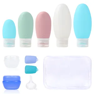 Silicone Travel Lotion Bottle Silicone Empty Cosmetic Jar Travel Silicone Tsa Approved Travel Set Toiletry Bottle Lotion Dispenser Containers Set Packaging