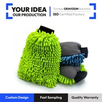Gants de lavage de voiture en chenille double face ST-P010, très absorbants et sans peluches, doux et confortables, personnalisables pour l'entretien automobile