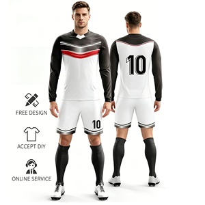 Set Jersey Sepak Bola Sublimasi Custom Lengan Panjang, Bernapas, Seragam Sepak Bola Pria Remaja, Pakaian Olahraga Tim, Grosir, Pakaian Klub - Product Image 5