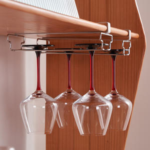Support à verres à vin en acier inoxydable 304, rangement suspendu sous armoire pour fêtes et usage domestique, style simple - Product Image 2