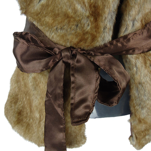 Mode <span class=keywords><strong>femme</strong></span> Automne et Hiver Chaud Court <span class=keywords><strong>Fausse</strong></span> <span class=keywords><strong>Fourrure</strong></span> Gilet Gilet <span class=keywords><strong>Veste</strong></span> avec Ceinture - Product Image 5