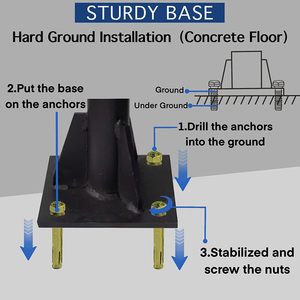 जेएच-मैक हैवी ड्यूटी 1.8" व्यास किट सपोर्ट शामियाना कैनोपी बाहर स्ट्रिंग लाइट डेक आँगन कार्बन स्टील सन शेड सेल पोल - Product Image 2