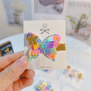 Hot Selling Kinder bunte Pailletten Haars pange Zubehör Sweet Little Girl Schmetterling Love Star Haars pange - Product Image 2