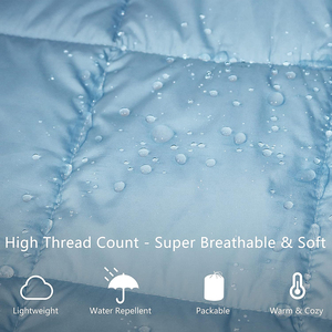 Couverture de camping imperméable et chaude en nylon 20D avec rembourrage en duvet de canard, 84"x80", idéale pour l'hiver, les activités de plein air, les pique-niques et les voyages. - Product Image 2