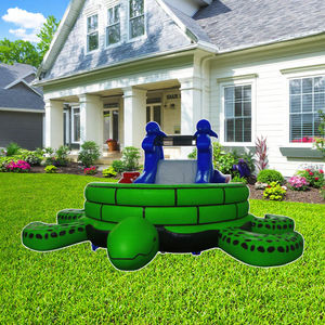 <span class=keywords><strong>Casa</strong></span> de rebote de tortuga inflable para niños comerciales con tobogán húmedo y seco Castillo de salto grande para alquilar - Product Image 2