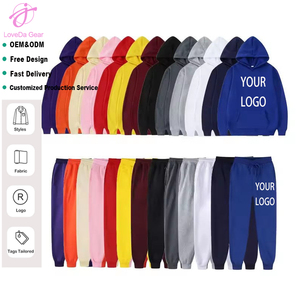 <span class=keywords><strong>Ensemble</strong></span> Sweat-shirt à Capuche Personnalisé en Gros Unisexe Hommes Femmes <span class=keywords><strong>Ensemble</strong></span> Deux Pièces Survêtement Hoodies Vides - Product Image 1