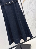 Robe en jean sans manches de haute qualité pour femmes, coupe évasée, couleur unie, avec ceinture, pour le printemps et l'été, mode décontractée