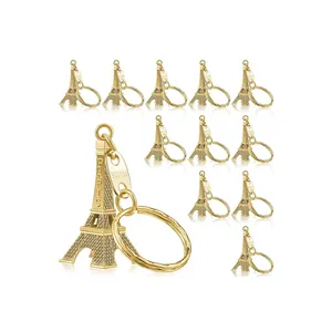 WD Wholesale Mini Eiffel Tower French Souvenirs Paris Key Chain Vintage Key chain Metal split key ring