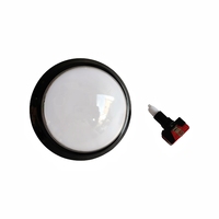 Bouton lumineux convexe en caoutchouc JSJM de 100 mm pour machine de jeu d'arcade avec support de bouton lumineux et micro-interrupteur