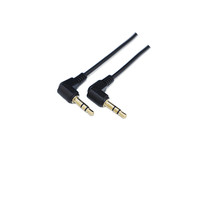 Câble audio stéréo mâle à mâle 3.5MM TRS Aux à angle droit plaqué or