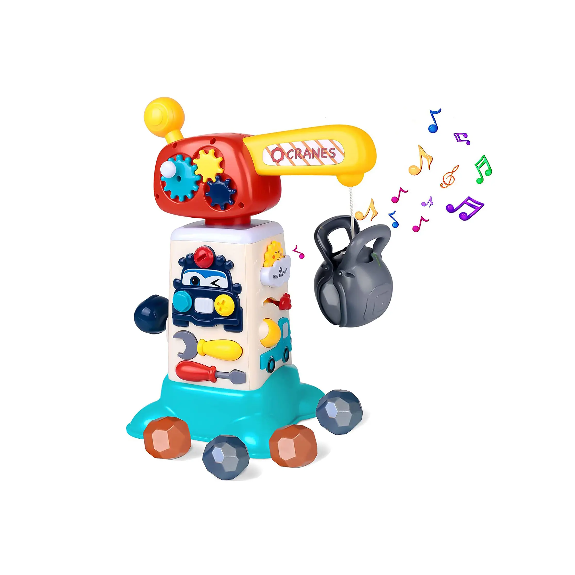 Multifunctional Baby Educational Construction Crane Toy Music Toddlers Game Interactive Learning Early Learning Activity Cubes