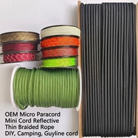 Cordon micro-paracorde artisanal de 125 pieds, 20 couleurs, 1 mm, en nylon tressé, cordon de perlage, mini-cordon en polyester tressé pour bijoux DIY