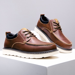 Chaussures de marche élégantes et classiques pour hommes Dreamy Stark en cuir véritable à lacets, à talon bas, respirantes, avec semelle intermédiaire en caoutchouc, grandes tailles - Product Image 3