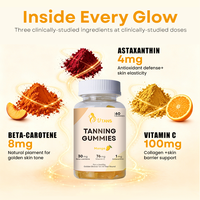 Bonbons gommeux bronzants à marque privée, véganes, à la vitamine C, avec logo personnalisé, supplément de soin de la peau, gommes bronzantes quotidiennes