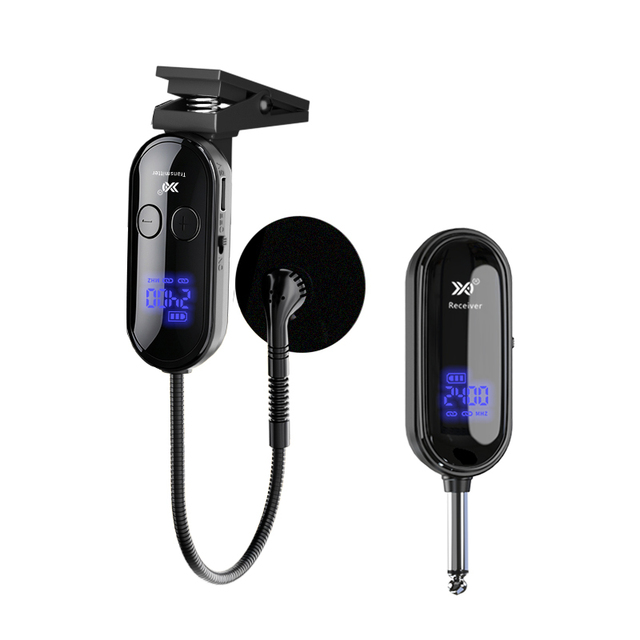 Rechargeable 2.4G Wireless Saxophone Instrument Microphone 30M Range Clip-On Mic for Stage Performance