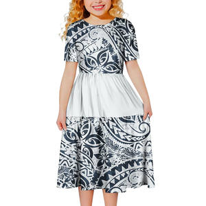 Ropa Infantil Clásica Personalizada, Ropa Polinesia para Niños, Elegantes Vestidos Samoanos, Faldas Maxi Hawaianas para Vacaciones, Vestido Tribal Tapa para Niñas - Product Image 6