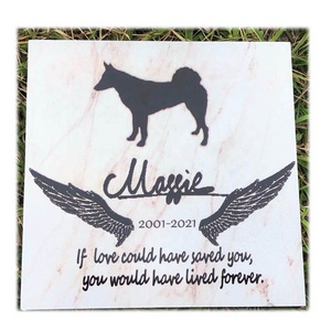 Personalizzato Inciso Ardesia Piatto Della Resina di Pietra Del Cuore Pet Memoriale Grave Marcatore Placca - Product Image 1