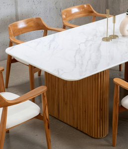 Modern Solid Wood <b>Dining</b> Room Set Rectangular <b>Dining</b> <b>Table</b> and Arm Chairs for Home Restaurant <b>Coffee</b> Shop - Product Image 4