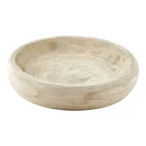 Decorative Natural Wooden Table Sugar Hand Carved Paulownia Wood Serving Bowl